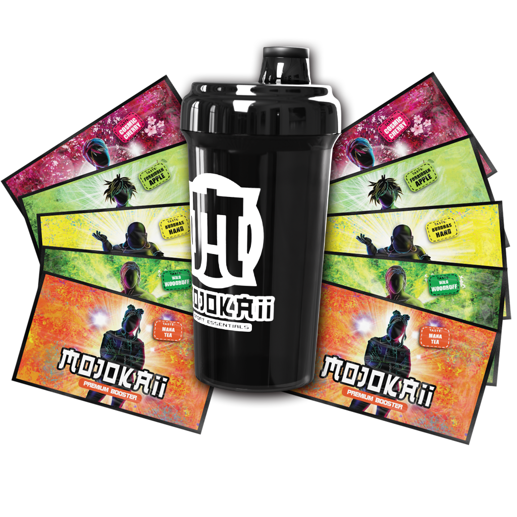 Booster Probebundle | 10 Proben | Mojokaii Shaker schwarz 700ml