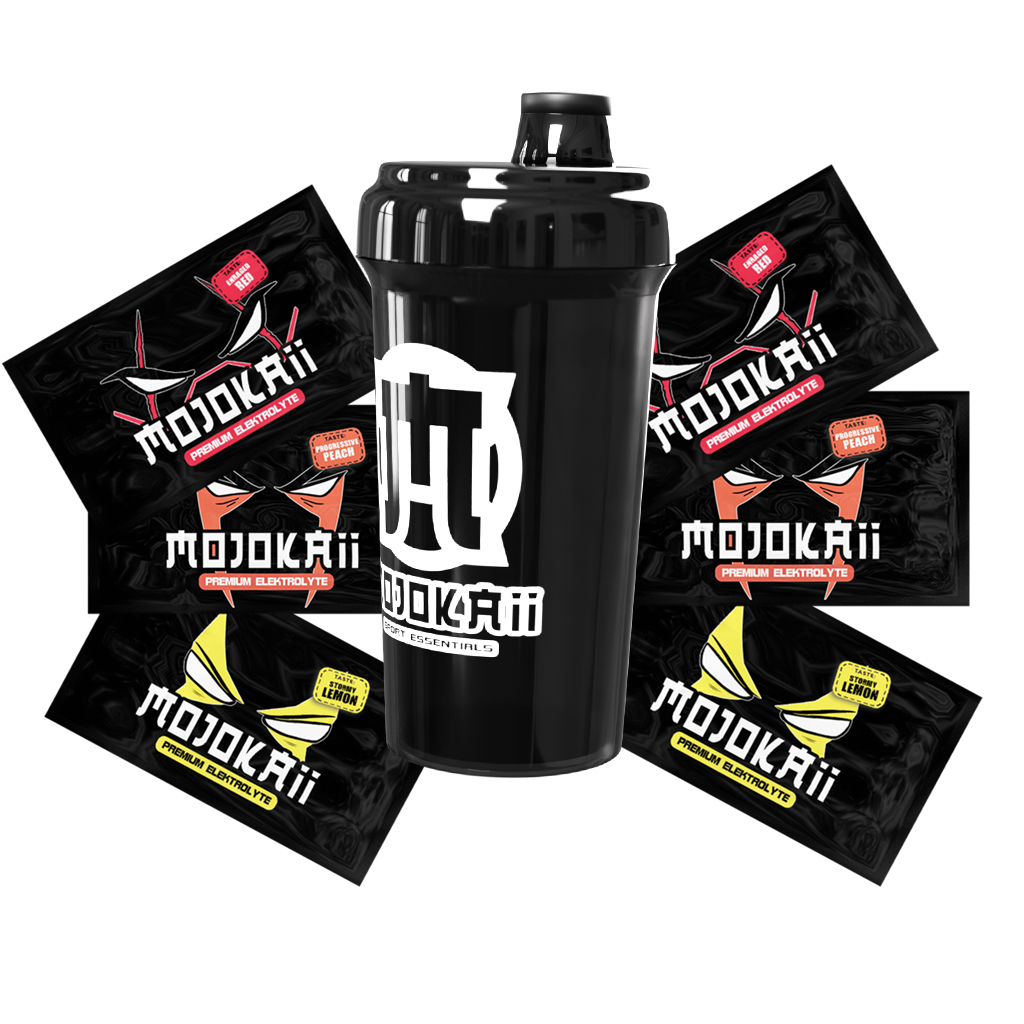 Elektrolyte Probebundle | 6 Proben | Mojokaii Shaker schwarz 700ml