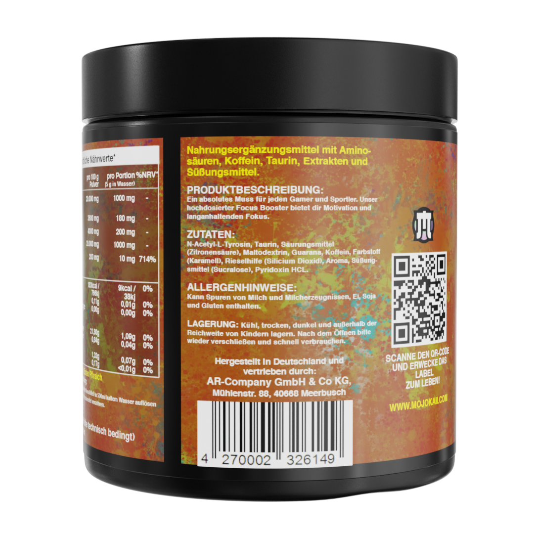 Mana Tea - Premium Focus Booster - Ice Tea Pfirsich - 250g - 50 Portionen